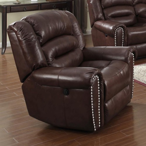 Nailhead Leather Recliner | El Paso Household Furniture | Living Room Decor